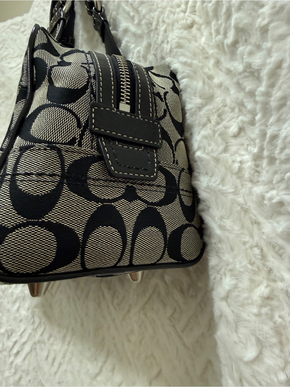 Coach Black and Gray Patchwork Shoulder Bag - Picture 7 of 12